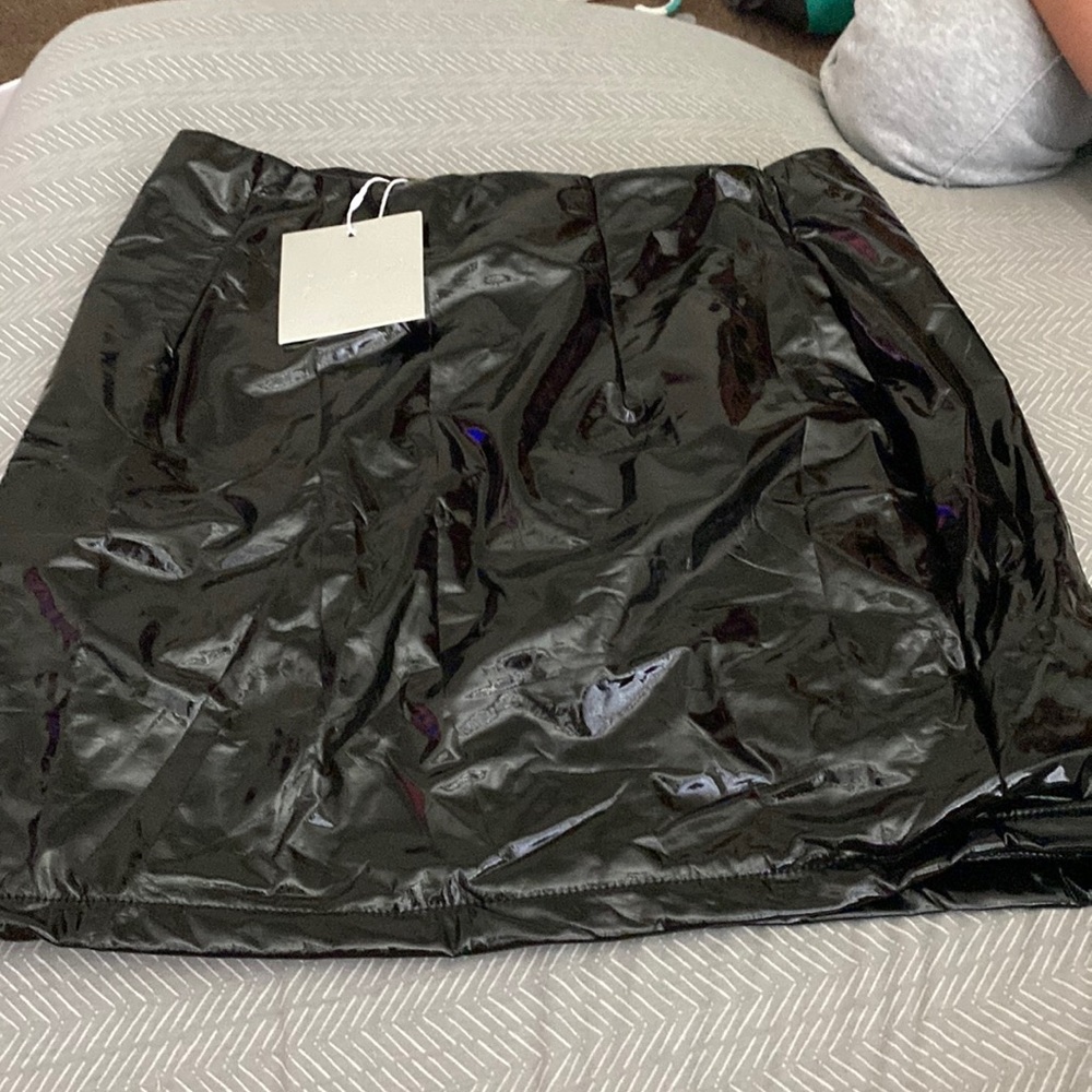 brand new faux leather skirt